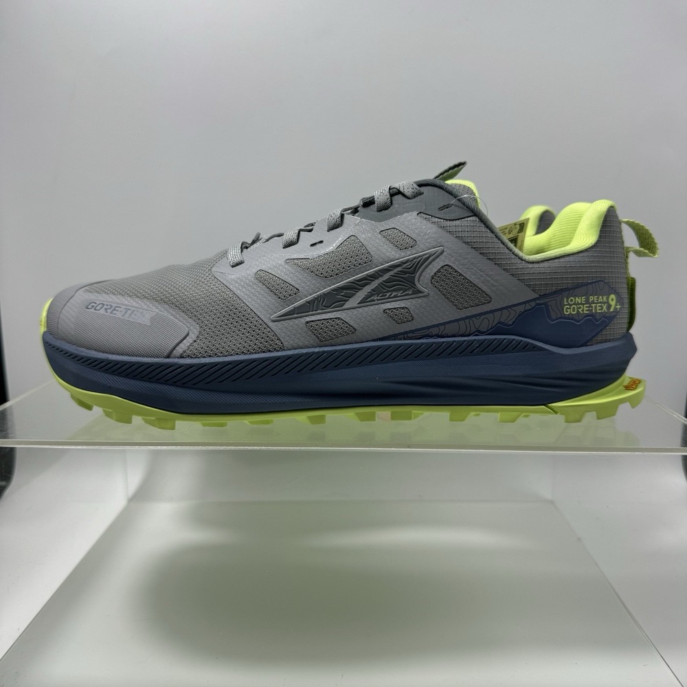 Brand New Altra Lone Peak 9 Gore-Tex AL0A85UT89N Grey Blue Men Size 10.5 SAMPLE
